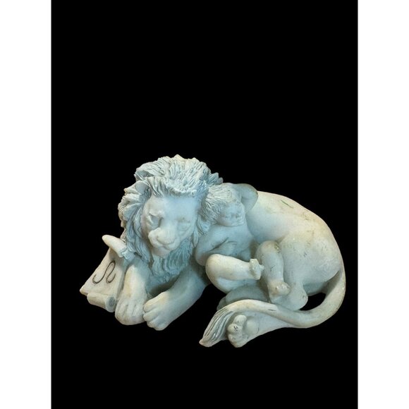 Lion & Baby Figurine  Zodiac Sign Leo  4" Long greek letter, Omega, Bible Alpha - Picture 11 of 11